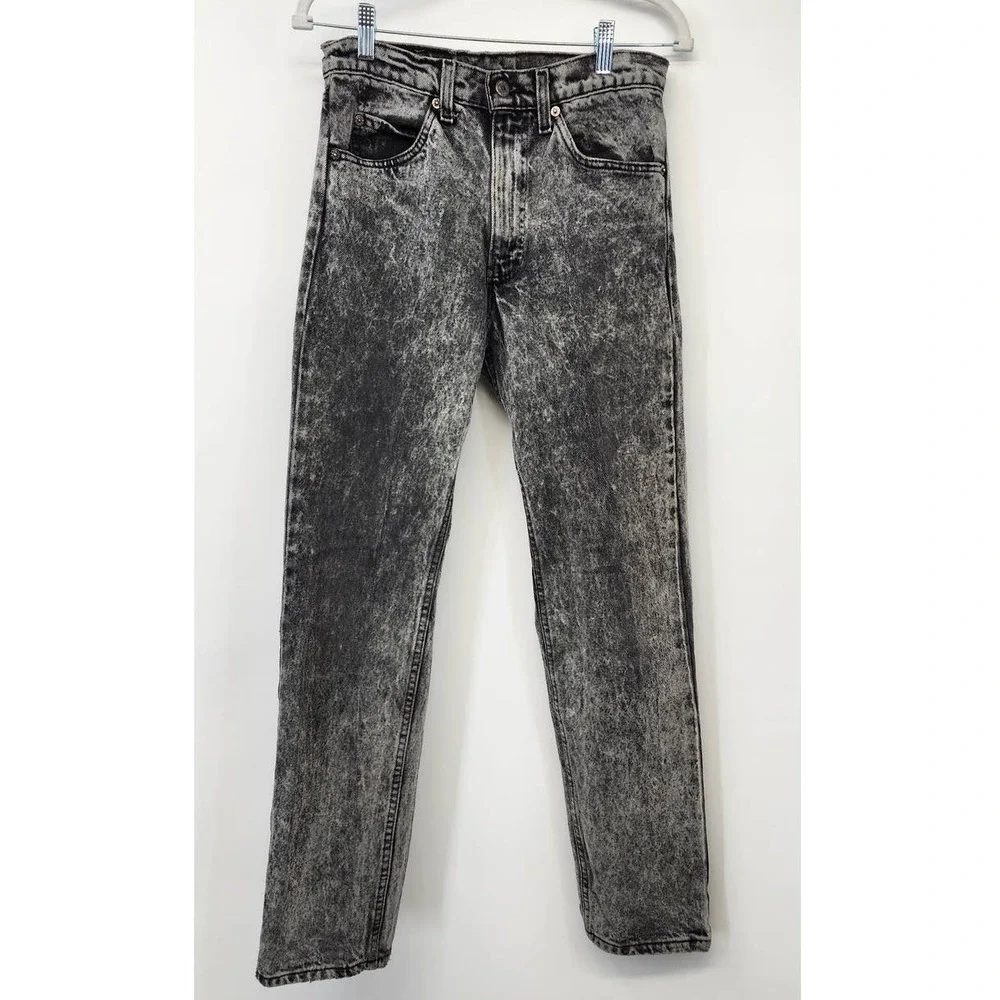Vintage Levis 505 Made In U.S.A. Late 80's Black Wash Straight Leg Jeans 30 X 32